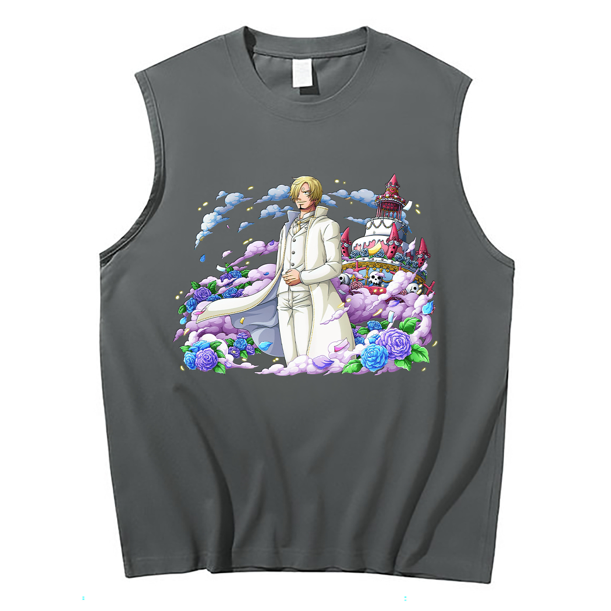 （画像用） ワンピース サンジ ONE PIECE Sanji コットン100％タンクトップ（フロントプリント）